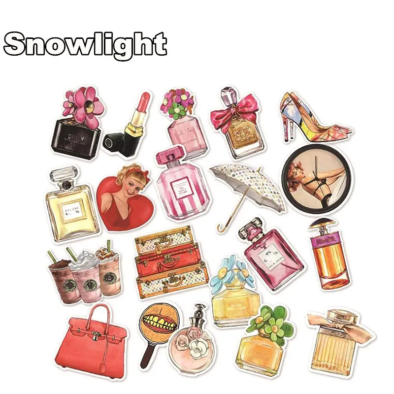 

20PCS Perfume High heels Fashion Sticker Graffiti Luggage Doodle Vinyl Decals Car Styling Laptop Toy Waterproof DIY Stickers