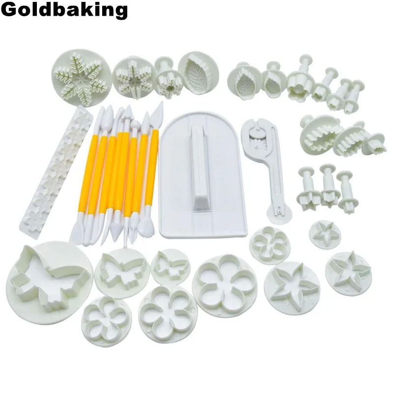 

Cake Decorating Tools Plunger Halloween Cookie Cutter Set Fondant Baking Tool Cake Modeling Smoother Kits 37 Pieces (12 Set)