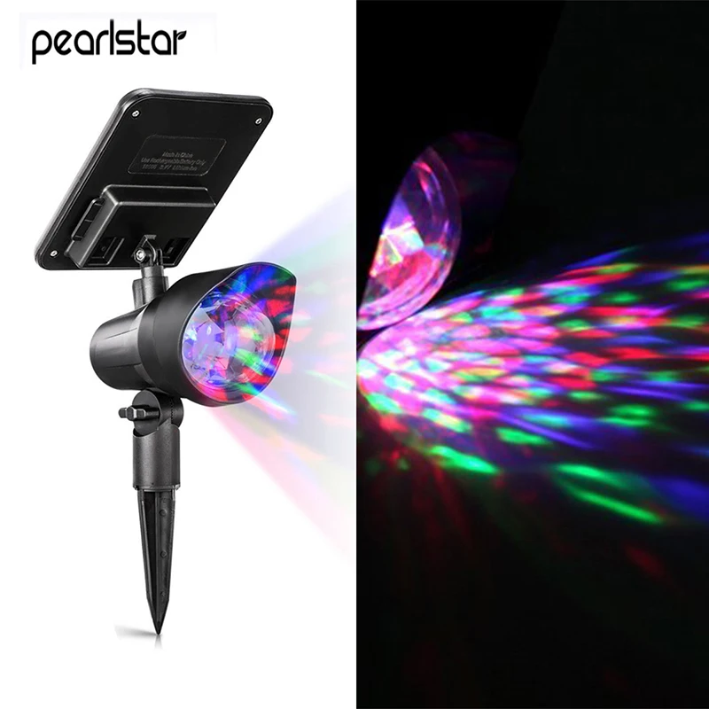 

Solar Disco Spotlights LED RGB Solar Landscape Lights Waterproof Outdoor Security Lighting Auto On/Off for Backyard Spotlight
