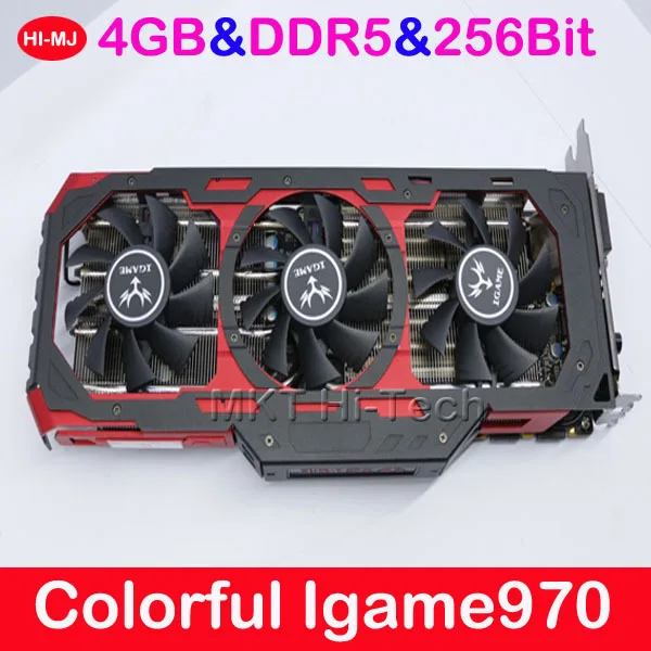 100% Original For 3D Games GTA5 4GB DDR5 256Bit Colorful Igame970 GTX970 Placa De Video Graphics Card Video Card for Nvidia