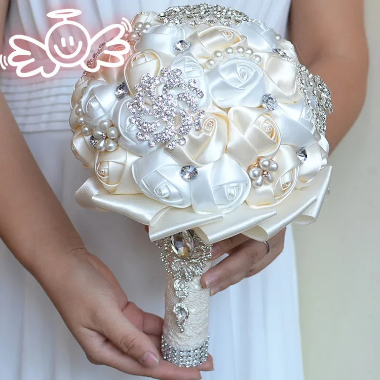 Хрустальная брошь с букетом Свадебный de mariage свадебные букеты жемчужные цветы Buque de noiva искусственный букет для невесты