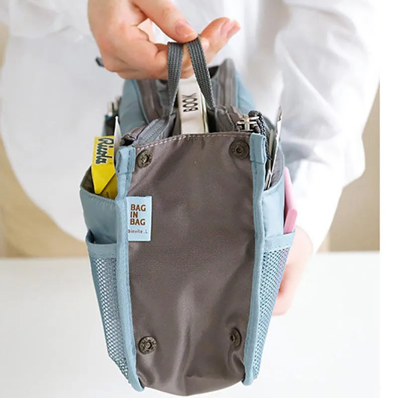 

Household Cosmetic bag women/men Organizer Handbag 17 colors Multifunction practical Storage bag make up bag Insert handbag