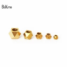 Boyute (100 peças/lote) metal metal latão quadrado espaçador contas jóias fazendo diy materiais artesanais