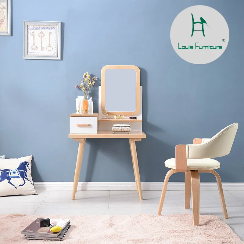 Louis Fashion Dressers Nordic Solid Wood Bedroom Apartment Mini
