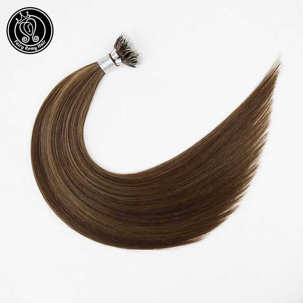 Сказочные волосы remy 1"-22" Remy микро бусы человеческие волосы для наращивания цвет пианино#18/22 кератин нано-Кольца для волос для наращивания человеческих волос