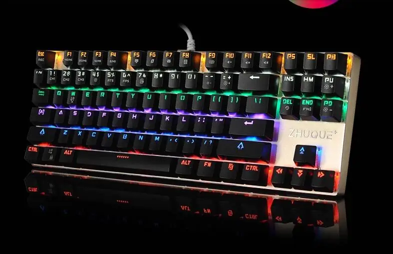 Mechanical Gaming Keyboard Rainbow Backlit Alloy Metal