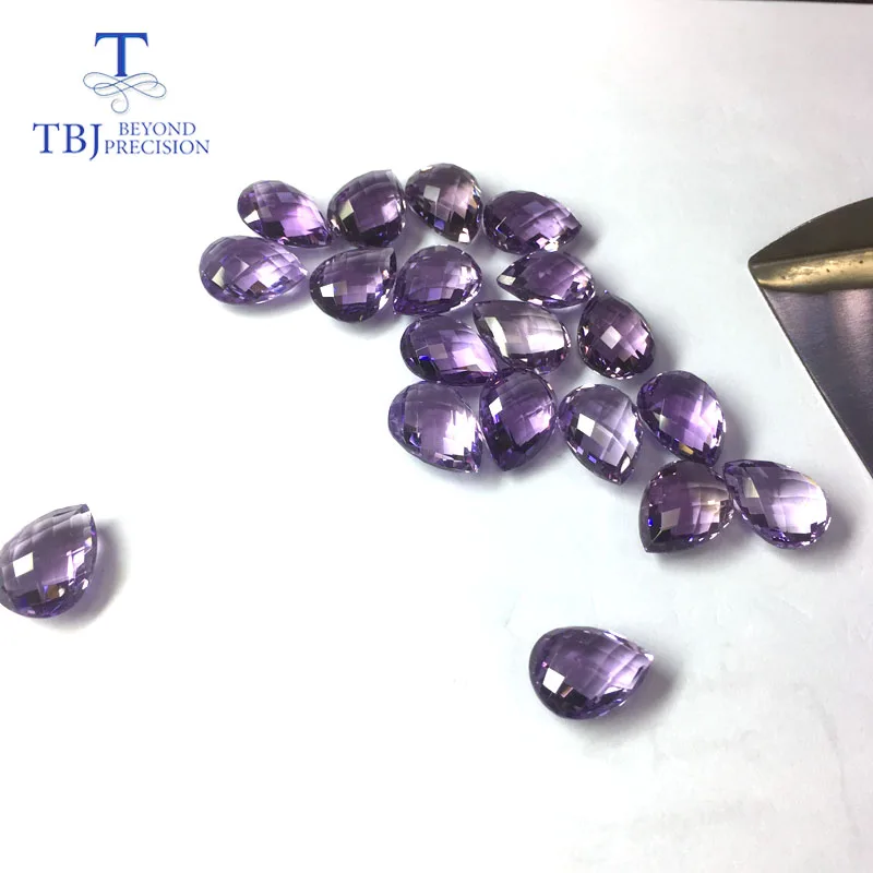 Tbj 100% натуральный бразильский аметист груша 12*16 мм 8.75ct Обрезка брикетов