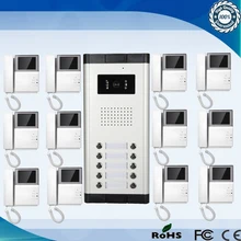 De alta Definición Cámara de Múltiples Apartamento Videoportero Sistema de Intercomunicación 1 Cámara con 12 Monitores