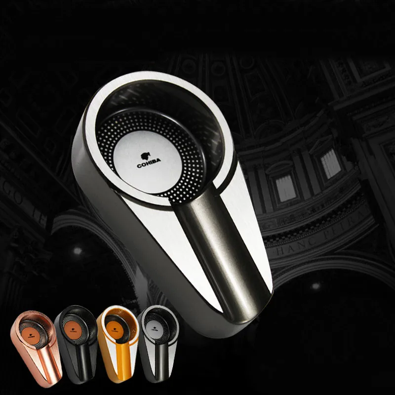 

COHIBA Portable Mini Titanium Alloy Travel Use Four Color Cigar Ashtray One Holder