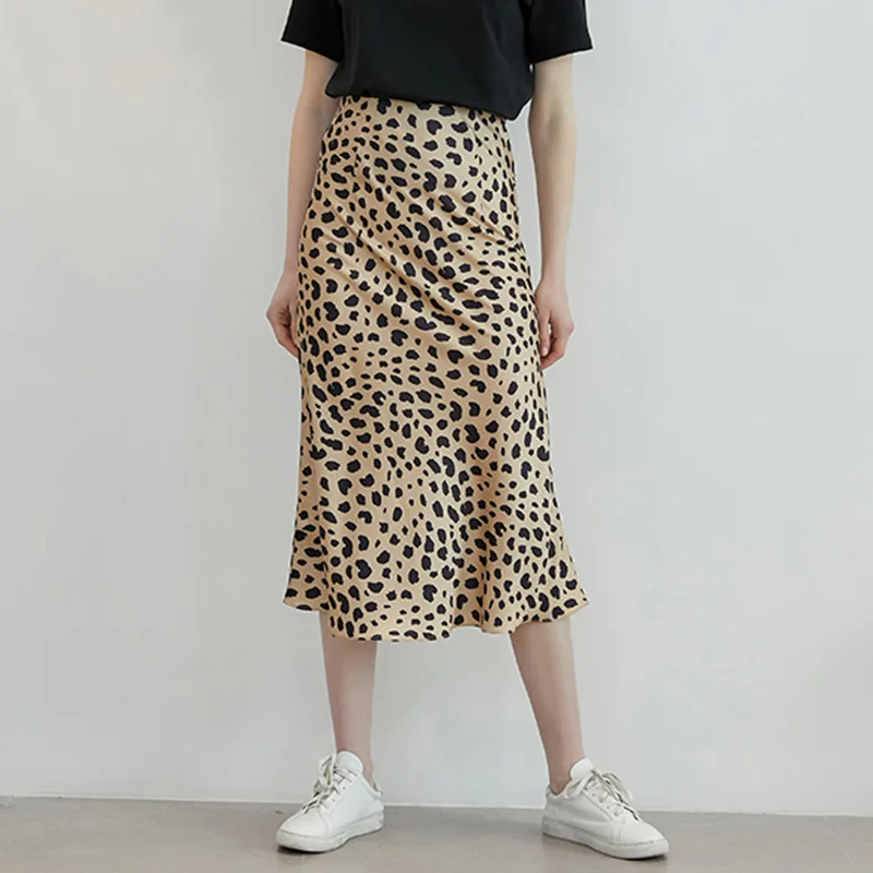 

Boho vintage a line high waisted skirts womens midi skirt streetwear korean long punk women leopard skirt Summer 2019 clothing