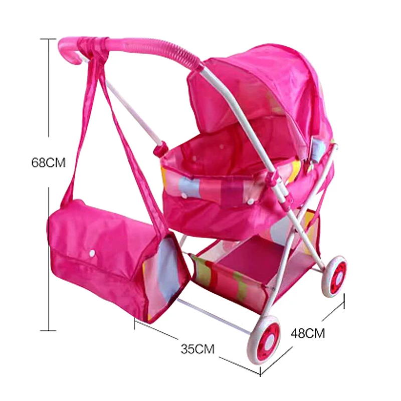spesifikasi Besar Anak anak Mainan Stroller Bayi Kereta Bayi dengan Boneka Bayi Trolley Payung Kereta Dorong Lipat Berpura pura Bermain Kereta Bayi  3 Tahun