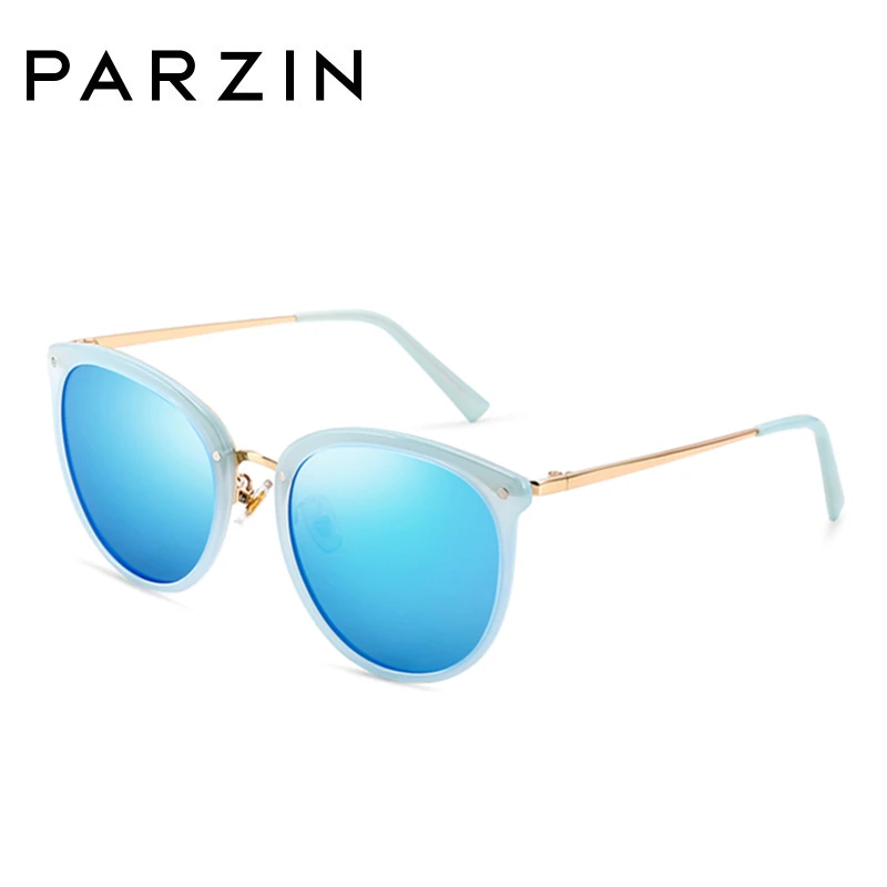 PARZIN, винтажные женские солнцезащитные очки, поляризационные солнцезащитные очки для вождения, TR90, большие размеры, женские пластиковые титановые очки 9868 - Цвет линз: Blue