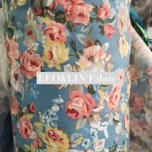 LEO& LIN Летний дышащий Тонкий светильник с розами, штаны синего цвета, леггинсы, брюки-карандаш, ткань 100 см