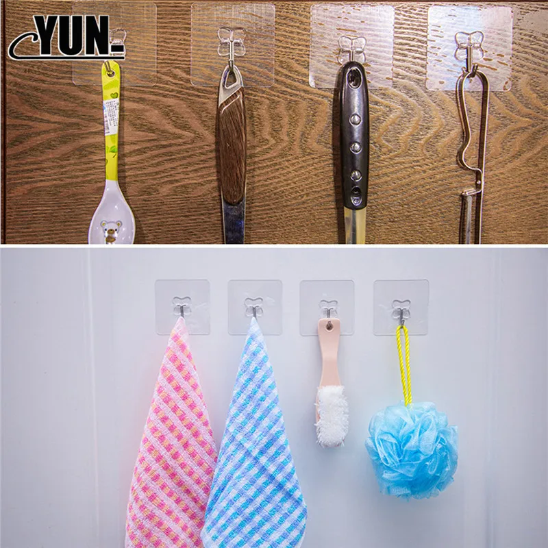 1pcs Storage Hangers Mutfak Wall Hooks Strong Transparent Suction Cup Sucker Hanger for Kitchen Bathroom Key Holder Wall Hook 5D (4)