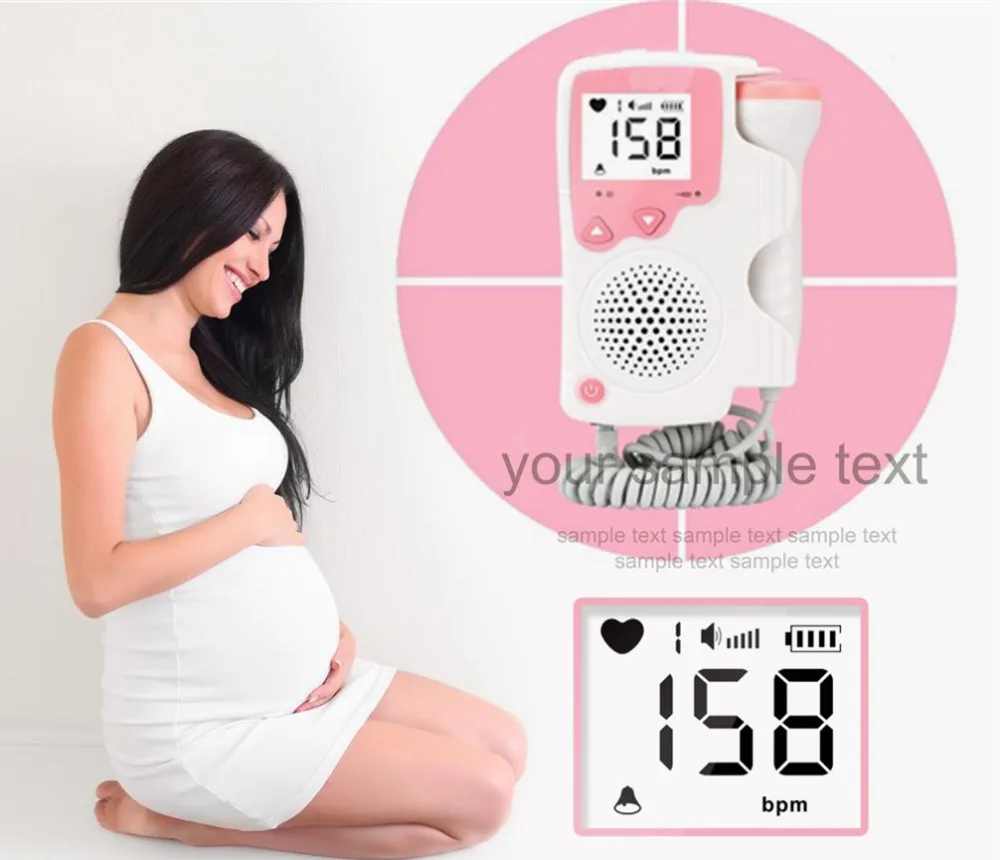 

Pocket Fetal Doppler With SpO2 Probe Detector Fetal Doppler Monitor TFT 4.5 LCD Screen Baby Heart Beat Monitor