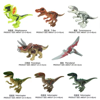 

8pcs Jurassic Dinosaur Set Building Block Toy Figure Indoraptor Velociraptor Triceratop World Dino Brick Compatible with