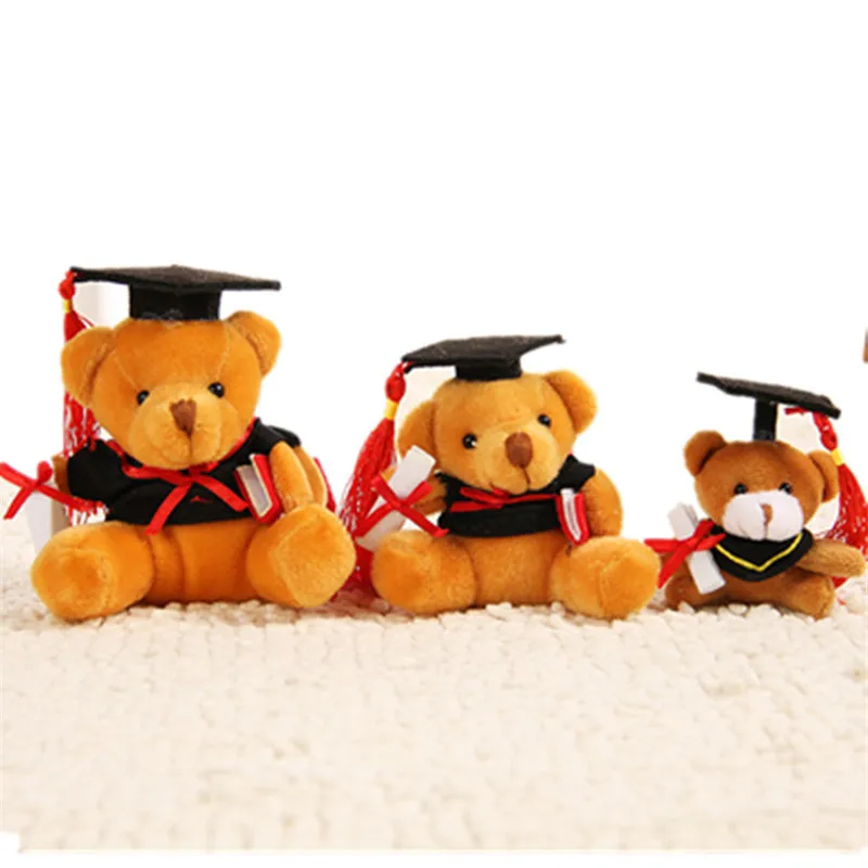 New Graduation Teddy Bear Plush Toys Cute Dr. Bear Soft Stuffed Dolls Key Bag Pendants 30pslot 911cm (6)