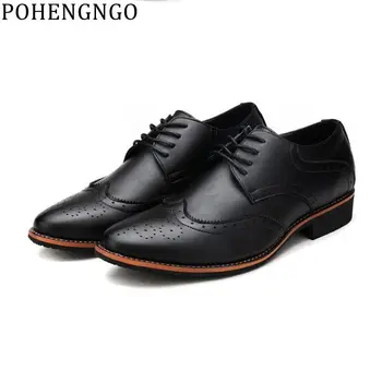 

New Arrival British Style Men Classic Business Formal Shoes Pointed Toe Retro Bullock Design Men Oxford wedding party Shoes