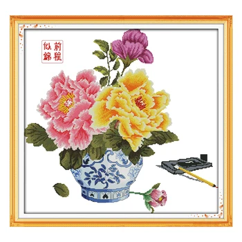 

Joy Sunday count crossstitch diy bright future flower DMC14CT11CTcottonfabric livingroom hotel home painting factory wholesale