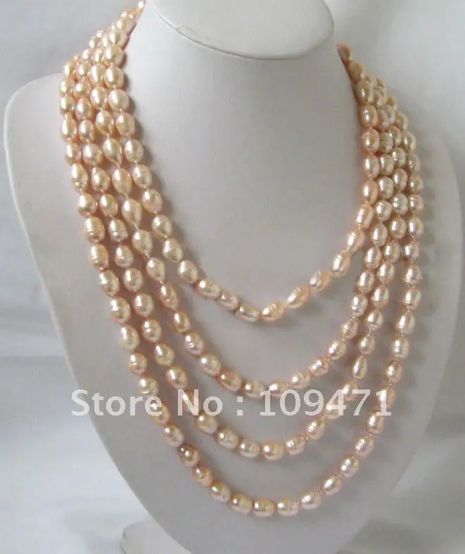 

100" 11mm natural pink baroque FW pearl necklace