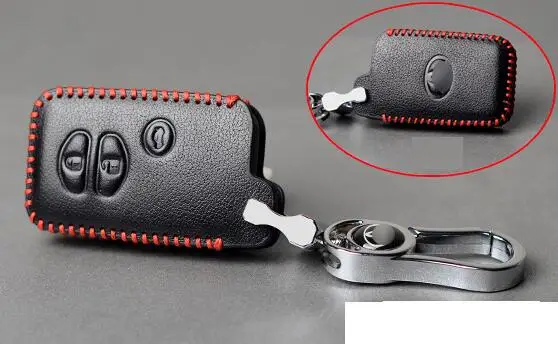 Leather Car Remote Key Case Fob Cover For Toyota Land Cruiser Prado 150 Camry Prius Crown For Subaru Foreste Outback XV legacy - Название цвета: C RED