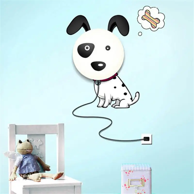 

Creative DIY Cartoon 3D Spotted Dog Style Wall Sticker Wall Lamp Night Light Lamp for Bedroom /Living Room