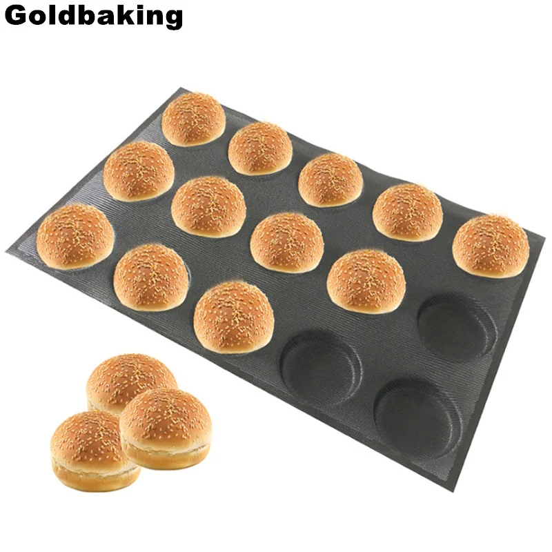 Goldbaking силиконовые формы для булочек, антипригарные листы для выпечки, перфорированные формы для гамбургера, форма для кексов