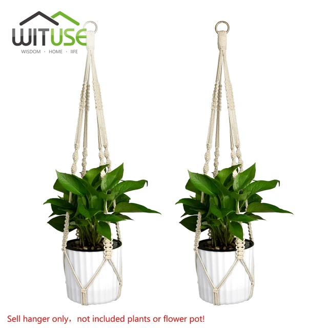 Nieuwe 2x Decoratieve Planten Macrame Pot Plant Hanger Zware Patio