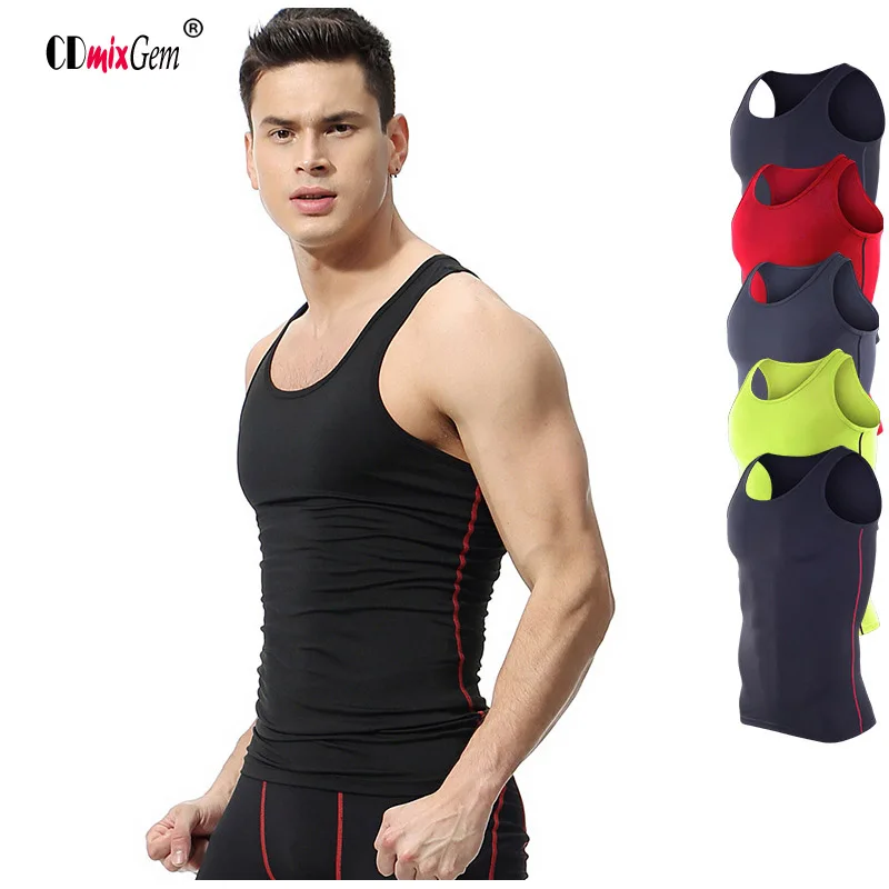 Sports vest men's elastic quick drying pro fitness vest training
