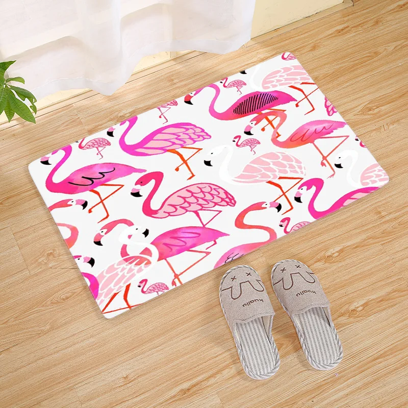 Pink Flamigo Printed Entrance Anti-Slip Doormat Carpet Bedroom Rug Kitchen Bathroom Decorative Stair Mat Home felpudo deurmat Pink Flamigo Printed Entrance Anti-Slip Doormat Carpet Bedroom Rug Kitchen Bathroom Decorative Stair Mat Home felpudo deurmat