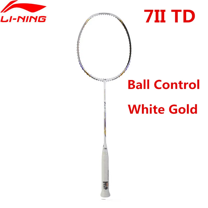

Li-Ning Badminton Racket Turbo Charging 7II TD Ball Control Type Li Ning Professional Racquets White Gold AYPM318 L852OLA