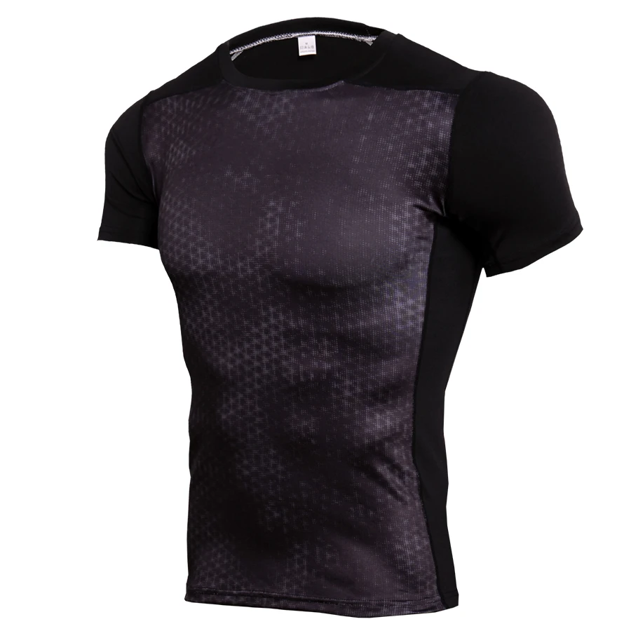 Brand Running Shirt Men Compression Tights Men's Short Sleeve T-Shirts Quick Dry Sport Jersey Gym Fitness Top Mens Rashgard Camo
