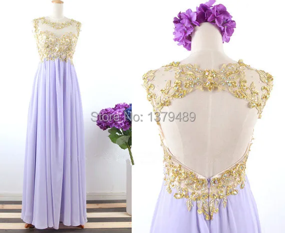 lilac and gold dress