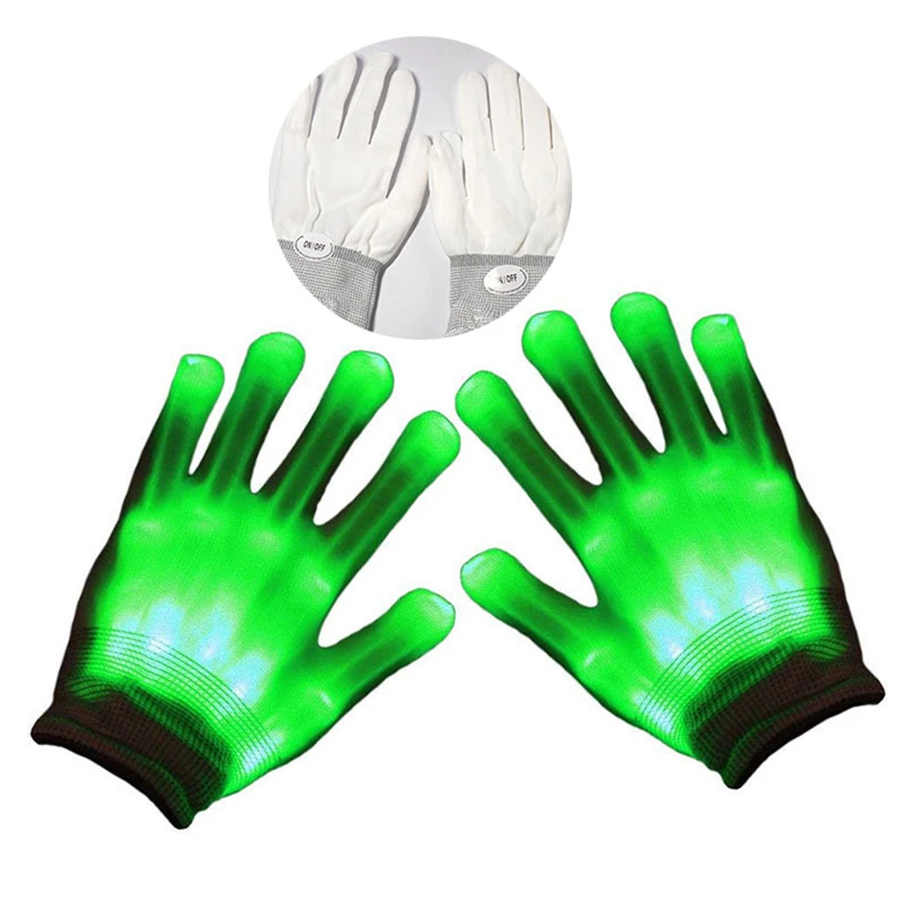 

LED Glowing Gloves Colorful Luminous Flashing Skeleton Gloves Dancing Club Props Halloween Party Supplies