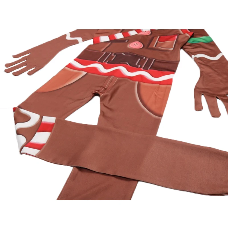 Gingerbread ManCosplay Costume Kids Streetwear Costumes Boys Jumpsuits FfortnitedCos Children Halloween Festive Party Supplies