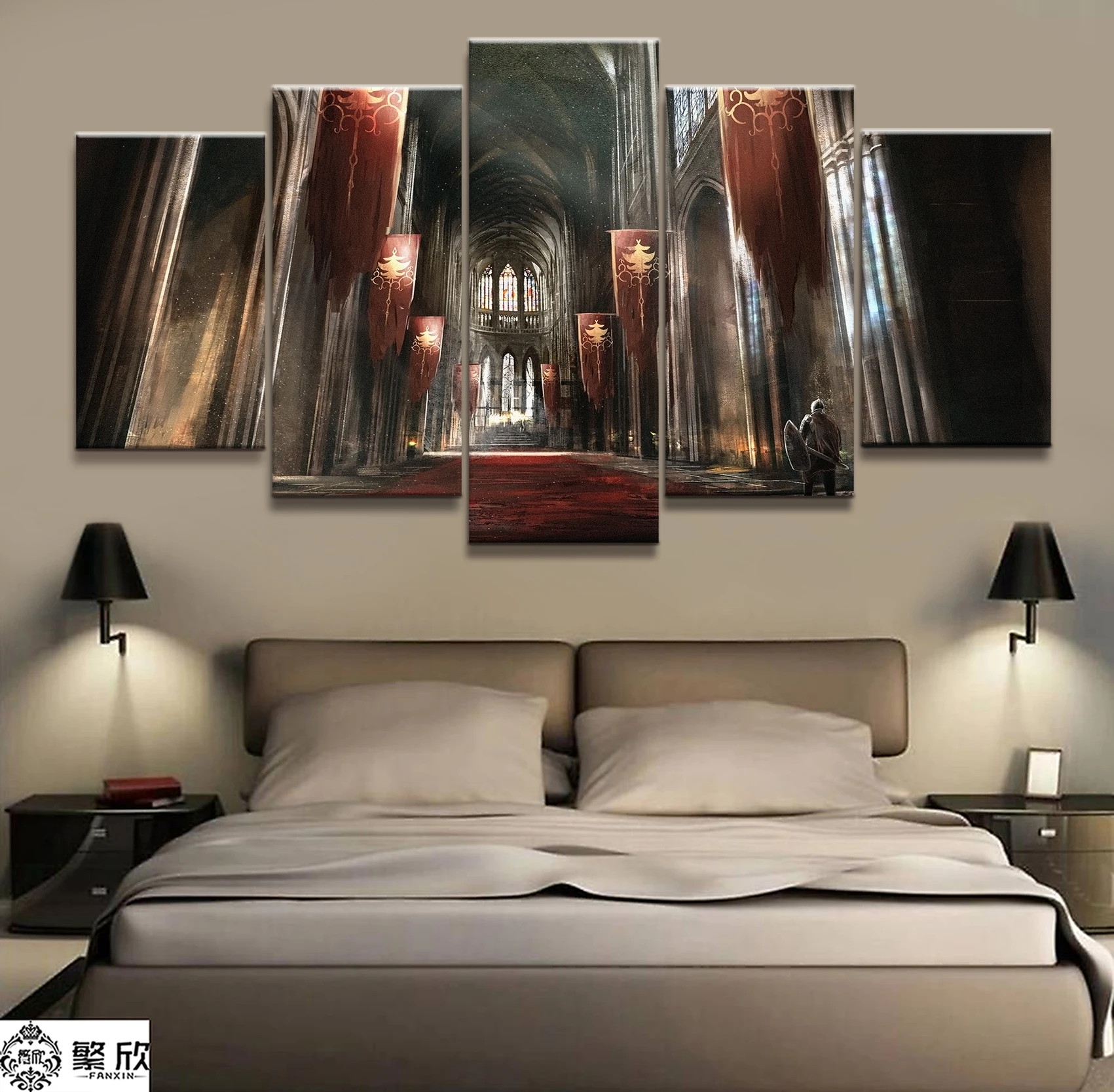 

Home Decor Canvas 5 Panels Anime Fantasy Knight Game Cartoon Piece Poster Picture Wall Decoration Painting Wholesale