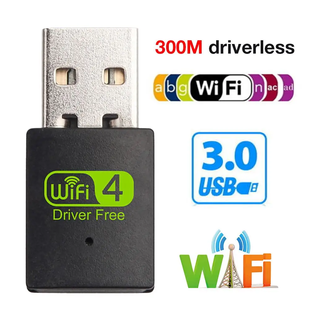 

300M Driverless Wireless Network Card USB Wireless WiFi Receiver Transmitter Mini Free Drive Signal Receiver Adapter