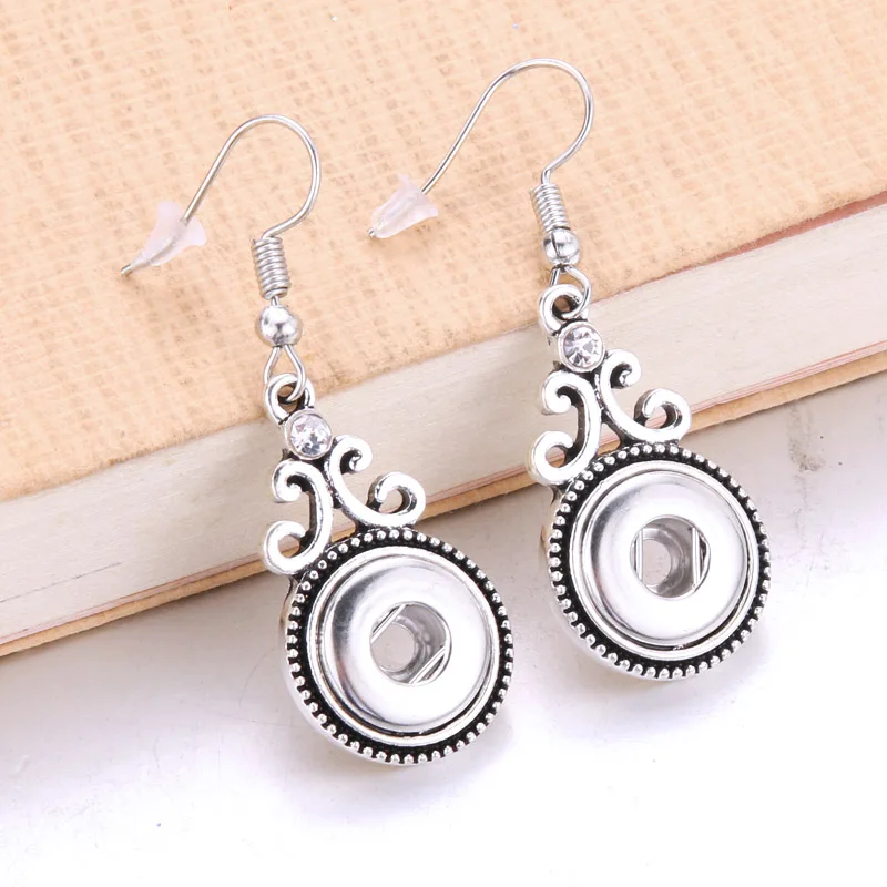 HOT Sale DIY Fashion Earring Snaps Button Metal Earrings For Snap