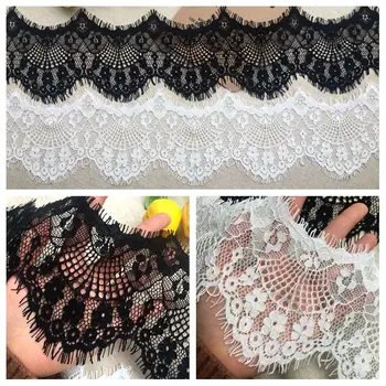 

Scallop & corded fabric lace for wedding! Cording lace trim guangzhou lace fabric trimming 9 Meters=3 Pieces