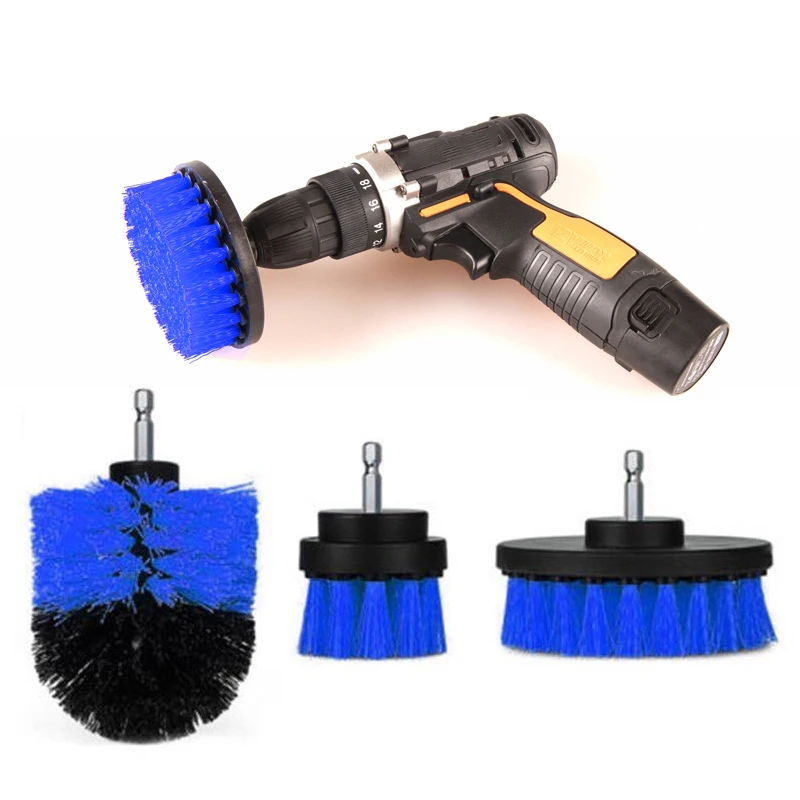 3pcs Power Scrubber Brush Set For Bathroom Cleaning Cordless Drill