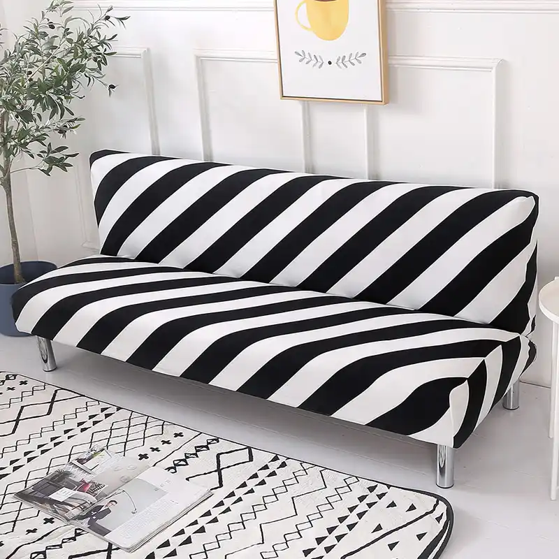 Black White Line Sofa Bed Cover Folding Chair Seat Slipcovers Stretch Covers Cheap Couch Protector Elastic Futon Bench Covers|Sofa Cover| - AliExpress