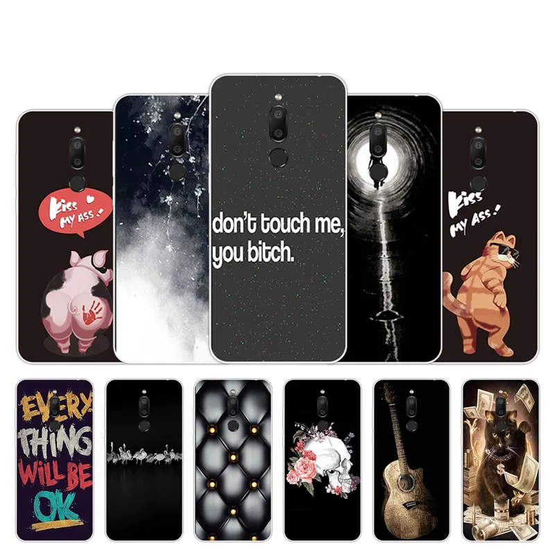 

for Meizu M6T Soft Silicone Case 5.7" Back Black Matte Cover Kiss Design Full Protection for Meizu M6T Clear TPU Phone Capa