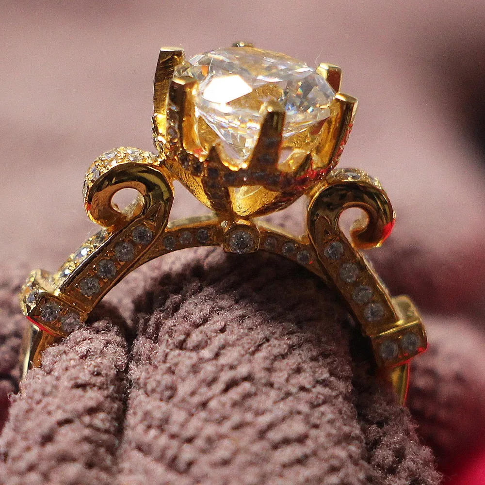 Качественное Брендовое кольцо 3Ct с искусственным бриллиантом для женщин