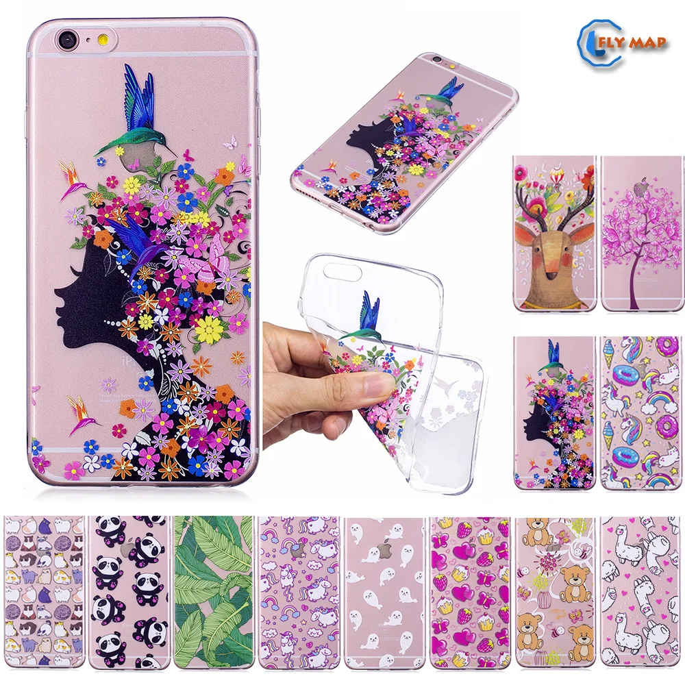 Beste Voorzien Case voor Apple iPhone 6 4.7 #039; #039;inch Zachte TPU Siliconen Cover Telefoon Case voor Apple iPhone 6 s 4.7 #039; #039; Transparant schilderen Capa