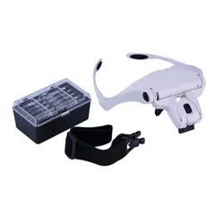 

9892B1 Magnifier Interchangeable 5 Pcs Lenses Headband 2LED Head Lamps