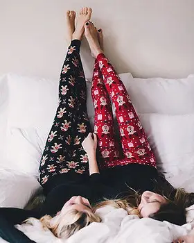 

Women Winter Warm Christmas Snowflake Pajamas Leggings Cotton Skinny Hot Pants