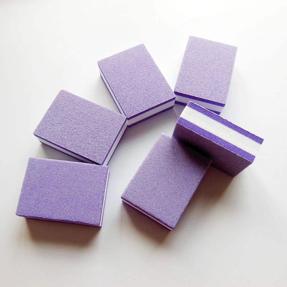 50 Pcs Lot Purple Mini Nail Buffer Block Sponge 50 Pcs Lot Purple Mini Nail Buffer Block Sponge Disposable File 100 180 Pedicure Tool Manicure In Files Buffers From Beauty