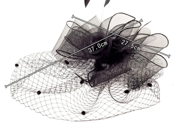 JaneVini, Черные Свадебные шляпы и вуалетки для невесты, головной убор с перьями, сетчатая вуаль для птичьей клетки, женская шляпа для свадебной вечеринки, аксессуары
