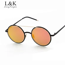 Nuevo 2017 Mujeres de La Manera gafas de Sol Gafas de Sol Doble Haz De mujeres Ronda Marca de Diseño UV400 Eyewares gafas de sol hombre 1023 M