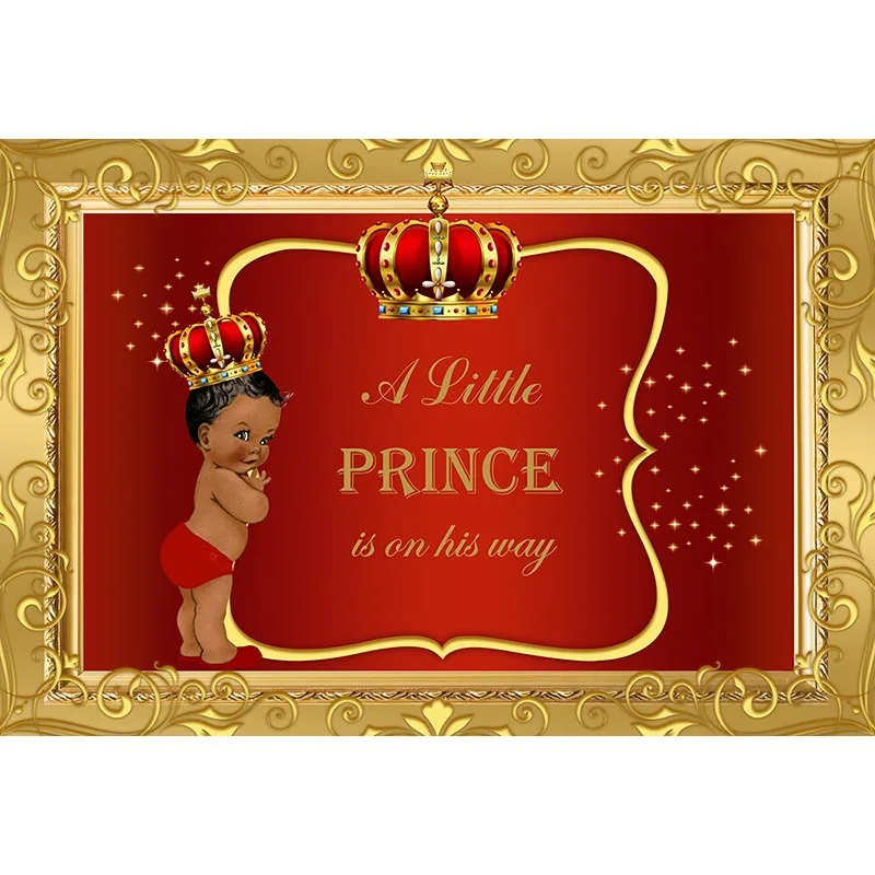Mehofoto Королевский принц детский душ фон черный мальчик Золотая Корона фотографии задний план Маленький принц Королевский синий фоны Вечерние - Цвет: Кофе